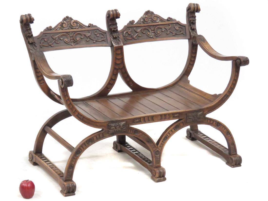 RENAISSANCE REVIVAL CARVED WALNUT SAVRANOLA CHAIR-BACK (1 of 2)