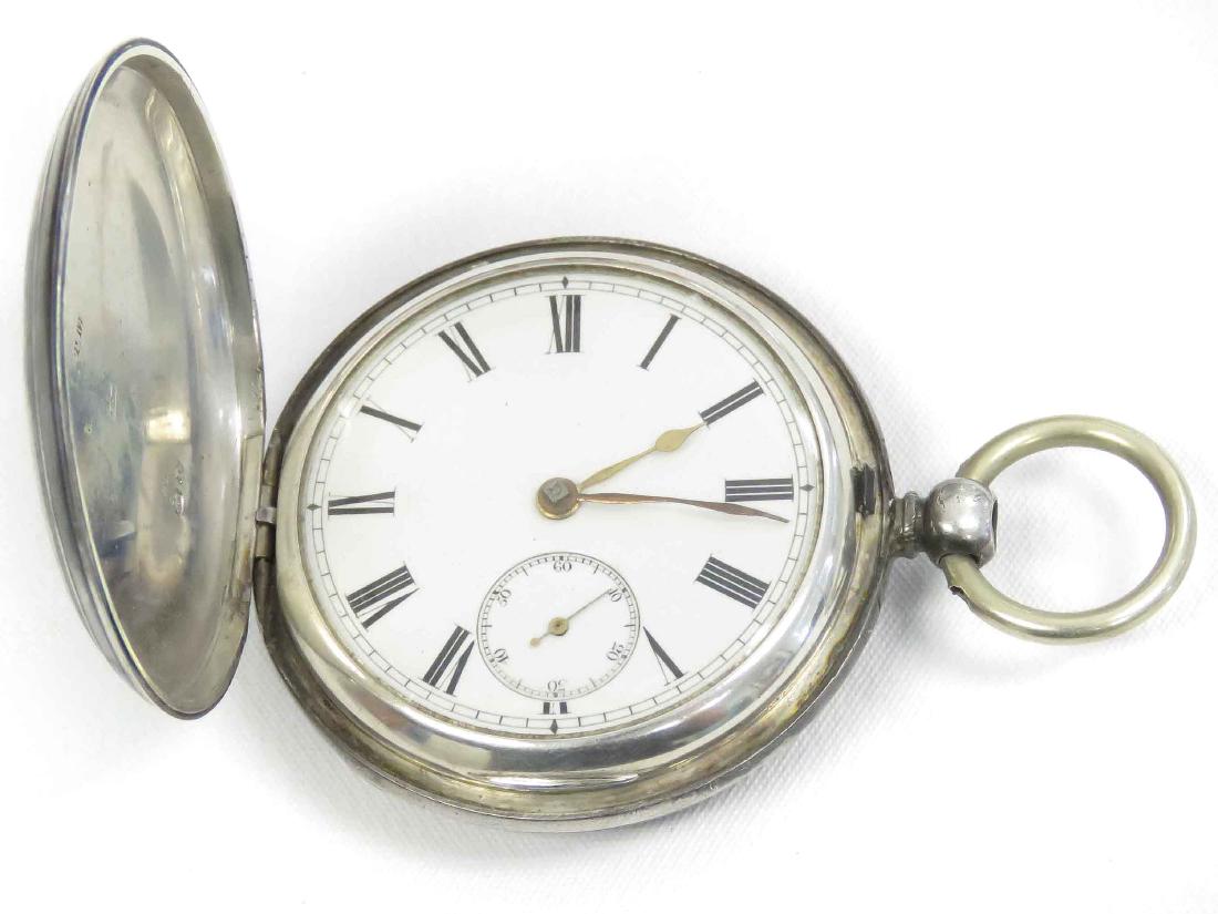 CONTINENTAL SILVER HUNTER CASE KEY-WIND POCKET WATCH, (1 of 3)