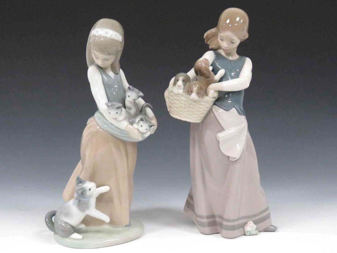 LOT (2) LLADRO PORCELAIN FIGURINES INCLUDING GIRL WITH (1 of 1)