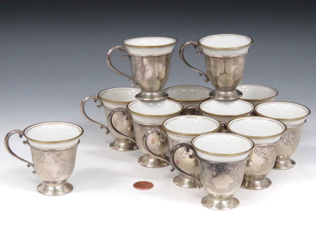 SET (12) SCHMITZ, MOORE & CO. STERLING DEMI-TASSE WITH (1 of 3)