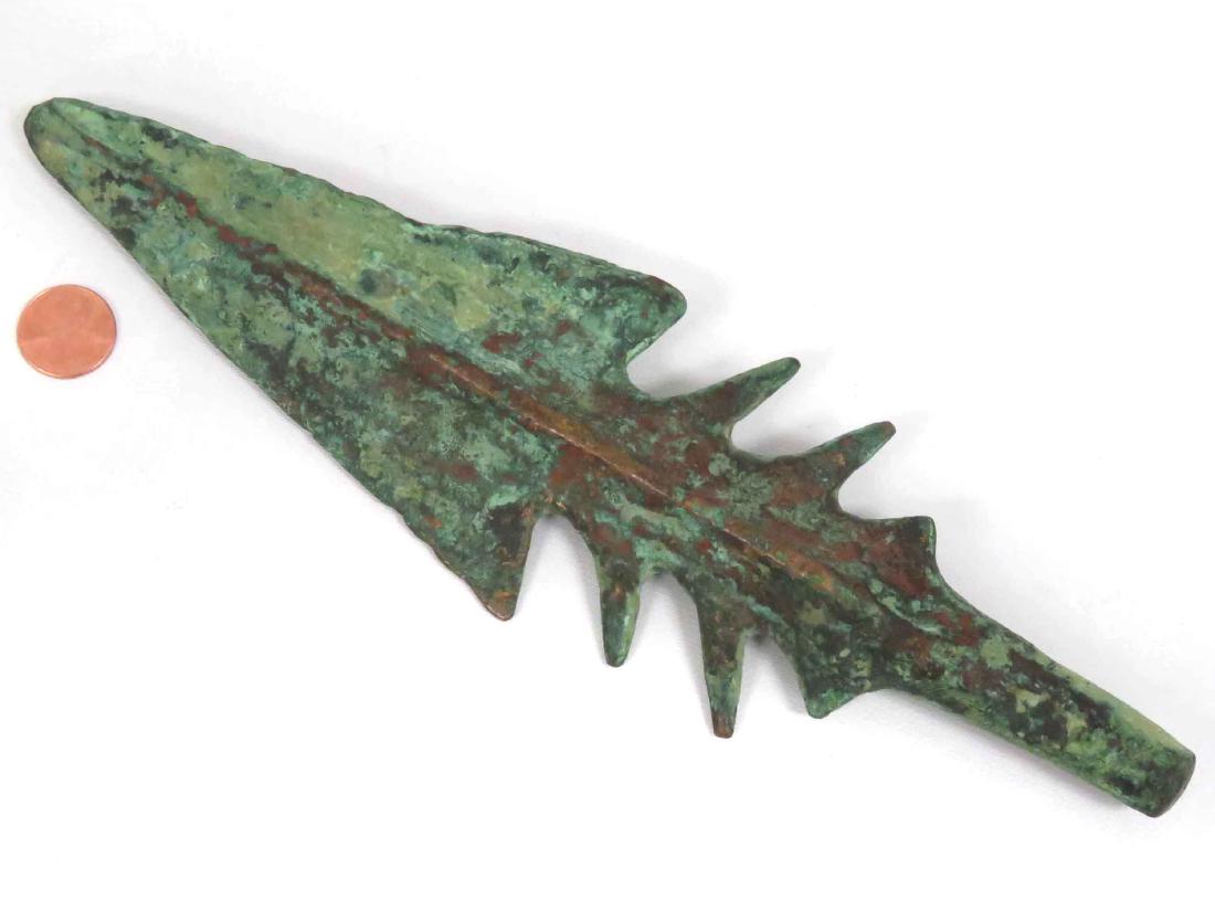 AMLASH STYLE BRONZE BARBED SPEARHEAD. LENGTH 10" (1 of 3)