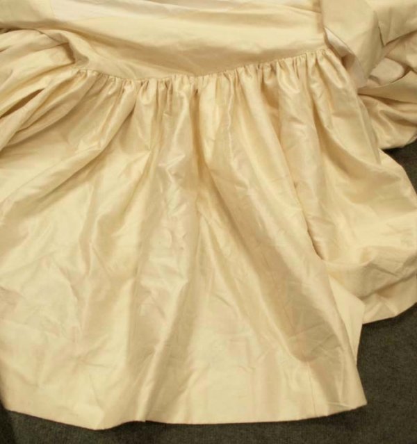 PEACH SILK BED SKIRT, KING SIZE