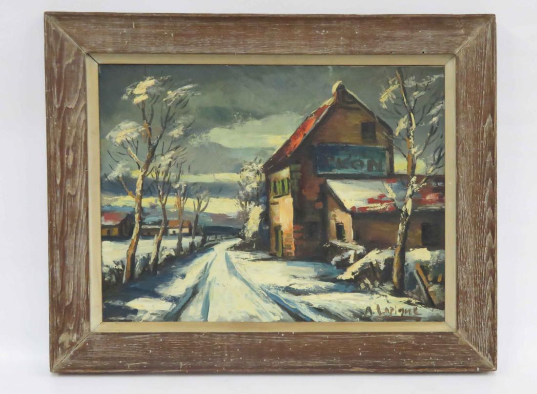 AMERICAN SCHOOL (20TH CENTURY), OIL ON CANVAS, WINTER (1 of 3)