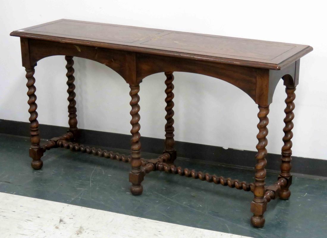 CHARLES II STYLE CARVED OAK CONSOLE TABLE. HEIGHT 28"; (1 of 1)