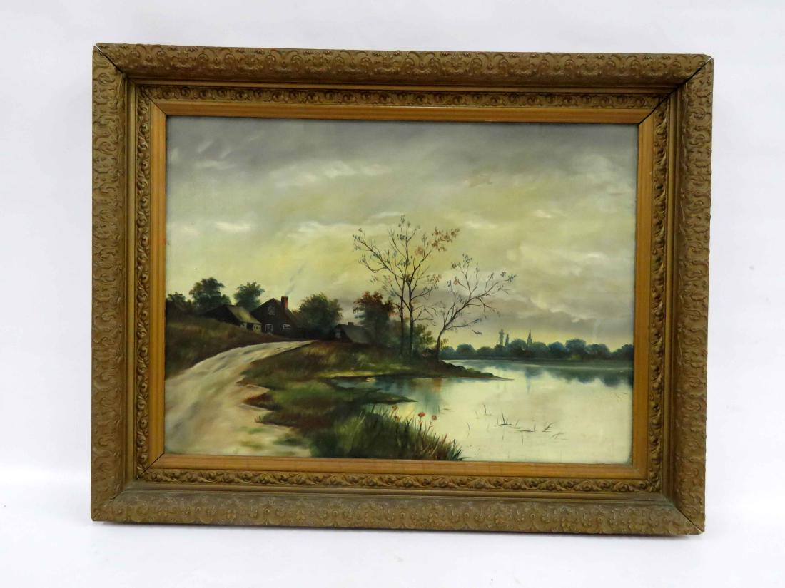 AMERICAN SCHOOL (19TH CENTURY), OIL ON CANVAS, RIVER (1 of 2)