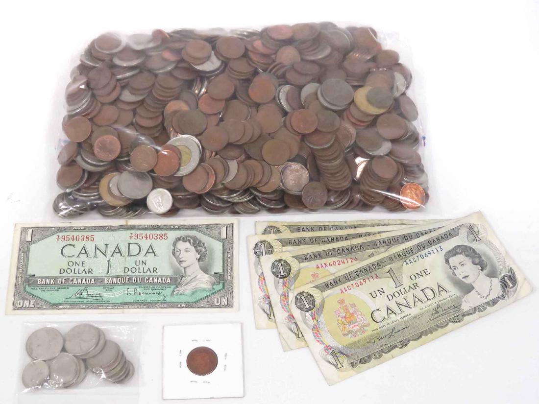 LOT ASSORTED CANADIAN COINS (INCLUDING SILVER), 19-20TH (1 of 1)