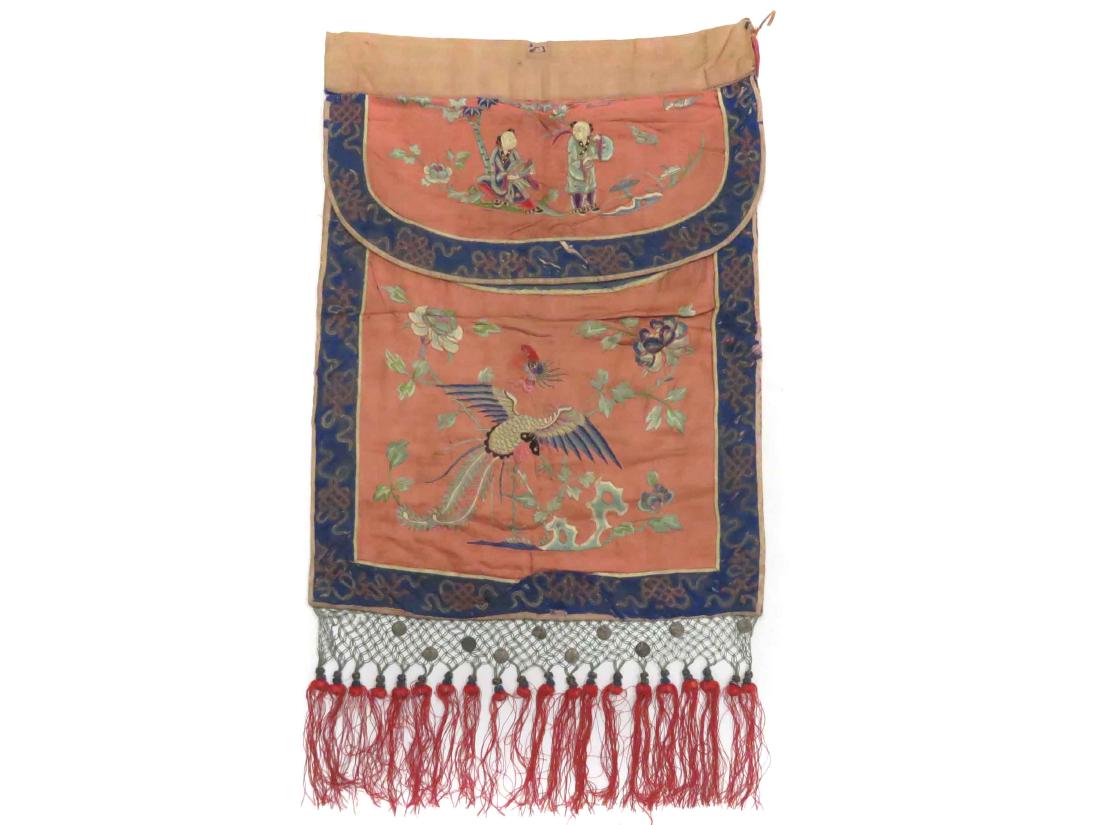 CHINESE SILK EMBROIDERED MANDARIN BAG WITH TASSEL (1 of 4)