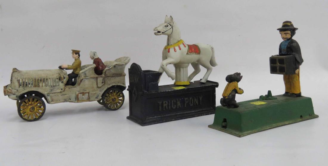 LOT (3) REPLICA CAST IRON MECHANICAL BANKS (1 of 4)