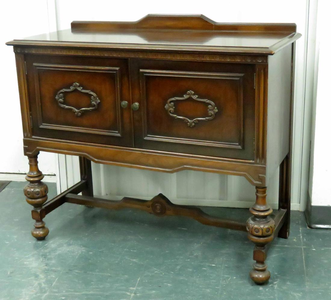 RENAISSANCE REVIVAL CARVED WALNUT SERVER. HEIGHT 36"; (1 of 1)