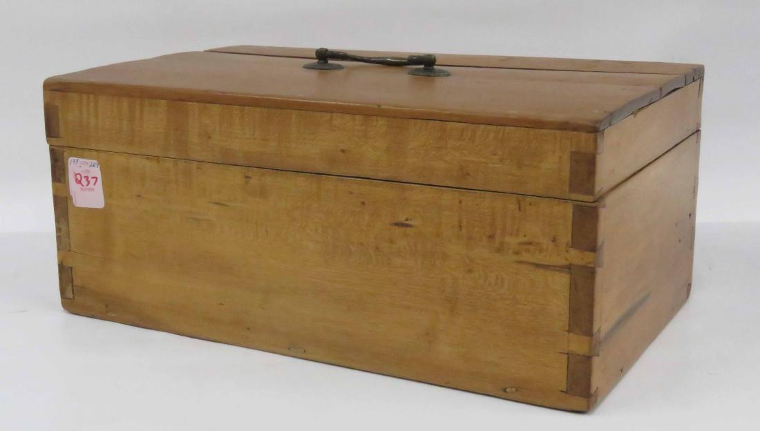 MAPLE DOCUMENT BOX, 19TH CENTURY. HEIGHT 6"; WIDTH 14" (1 of 1)