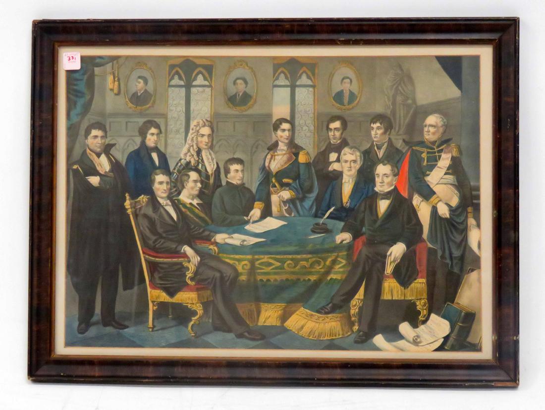 COLORED LITHOGRAPH, ILLUSTRIOUS SONS OF IRELAND, 19TH (1 of 1)