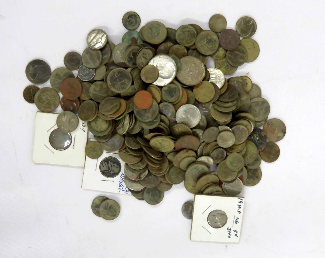 LOT ASSORTED EXCAVATED US COINS INCLUDING NICKELS, (1 of 1)