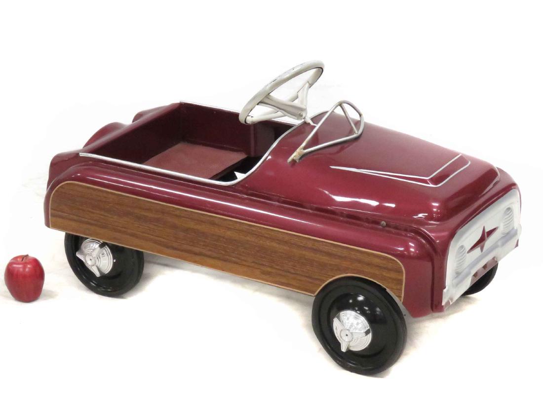 AMF PAINTED STEEL ESTATE PEDAL CAR, C.1960'S. LENGTH 34 (1 of 3)