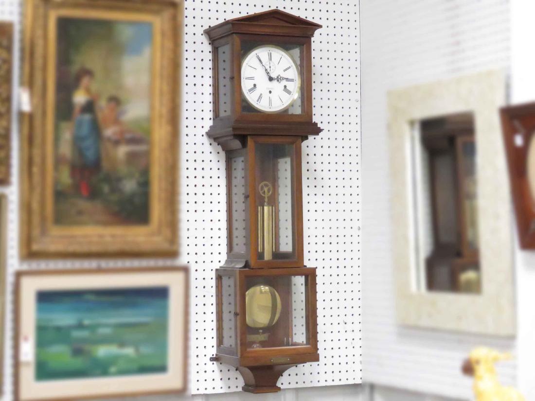 HAMILTON WALNUT REGULATOR WALL CLOCK, 20TH CENTURY. (1 of 3)