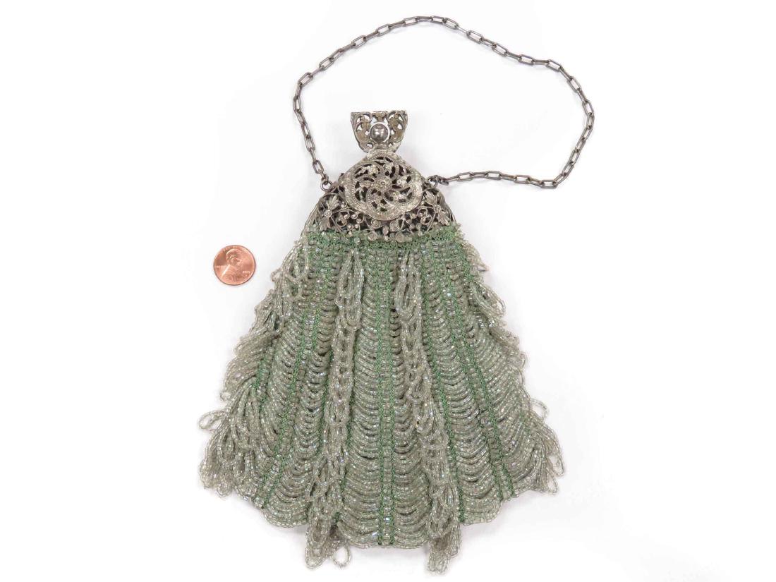 VICTORIAN BEADED HANDBAG WITH FILIGREE FRAME (1 of 4)