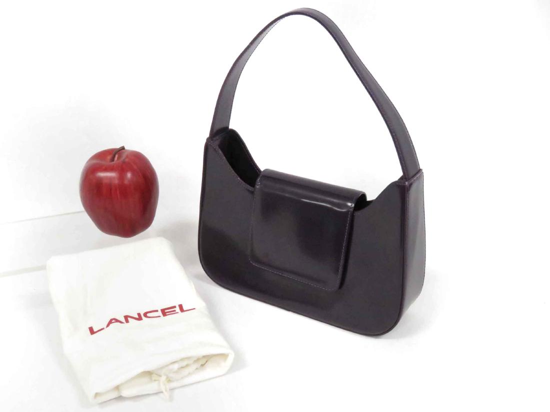 LANCEL PURPLE PATENT LEATHER HANDBAG WITH LANCEL LINING (1 of 4)