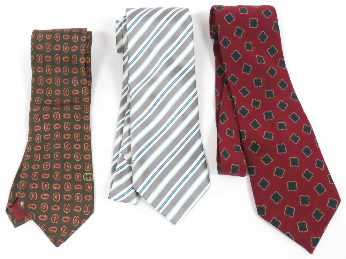 LOT (3) ITALIAN SILK MEN'S TIES INCLUDING GUCCI, (1 of 3)