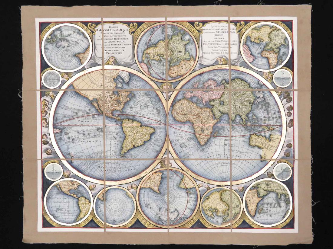 AFTER MATTHIAS SEUTTERI, HAND COLORED ENGRAVED MAP, (1 of 4)