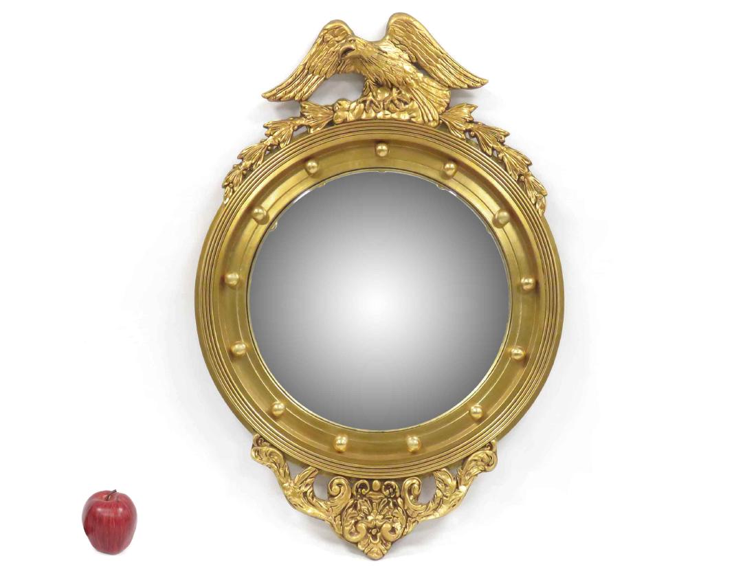 FEDERAL STYLE CARVED AND GILT FRAMED CONVEX GIRONDAL (1 of 3)