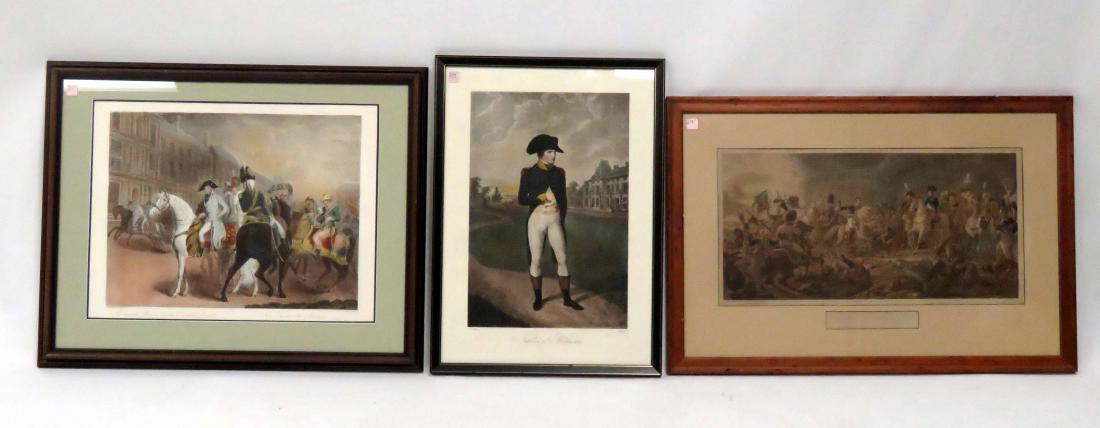 LOT (3) NAPOLEONIC PRINTS INCLUDING ENGRAVING, NAPOLEON (1 of 1)