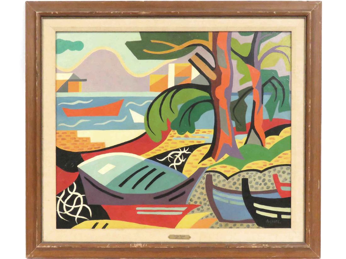 ANDRE LHOTE (FRENCH 1885-1962), OIL ON PANEL, ALONG THE (1 of 5)