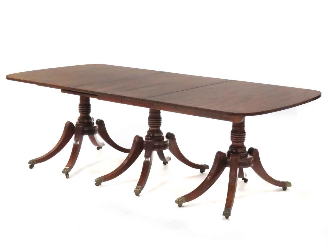 KITTINGER REGENCY STYLE INLAID MAHOGANY TRIPLE PEDESTAL (1 of 2)