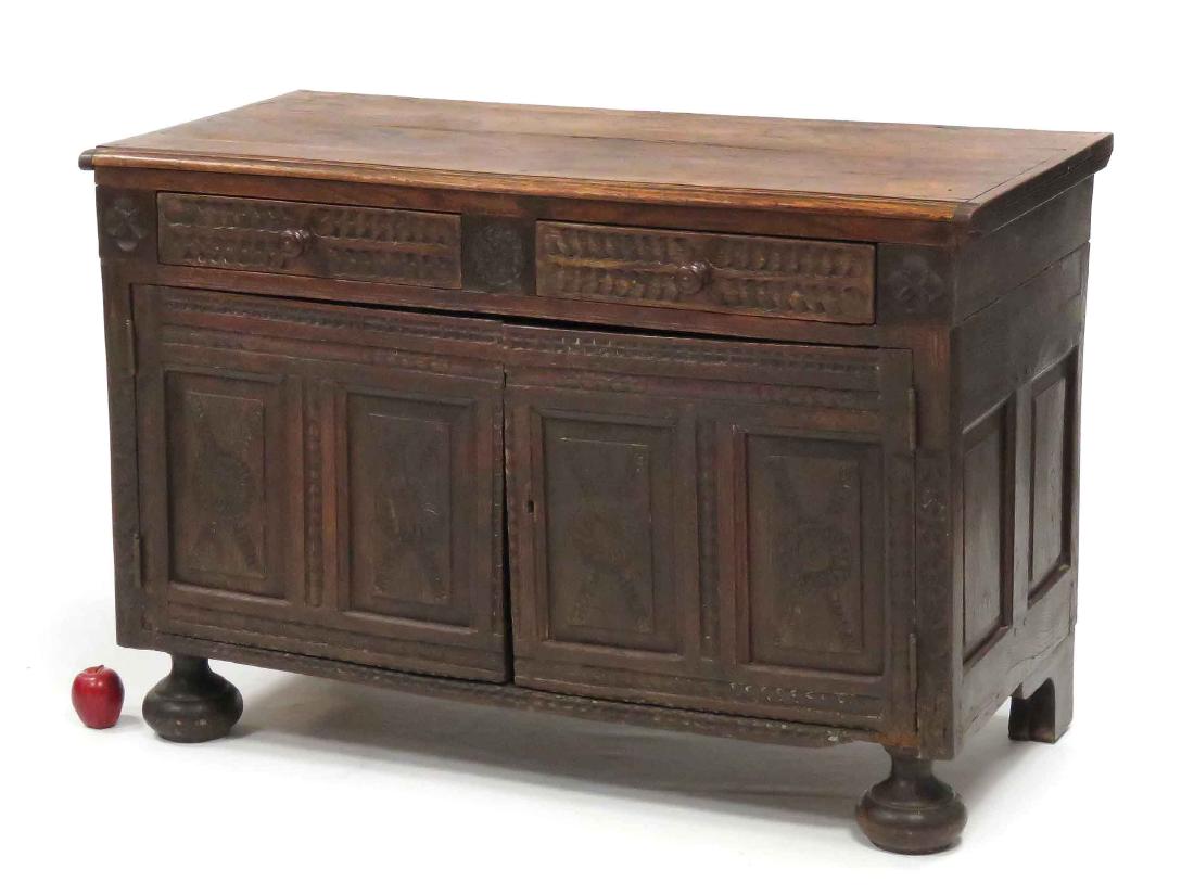 RENAISSANCE CARVED OAK CABINET, 17/19TH CENTURY. HEIGHT (1 of 3)