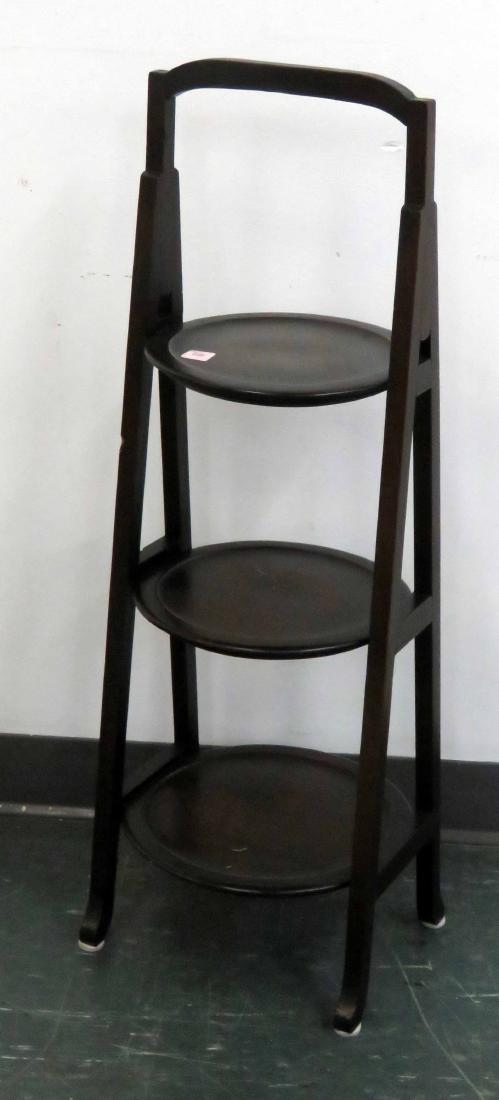 ART DECO MAHOGANY FOLDING MUFFIN/PASTRY STAND. HEIGHT (1 of 1)