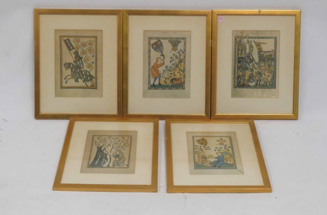 LOT (5) ILLUMINATED PAGE PRINTS, FROM THE BOOK OF (1 of 2)