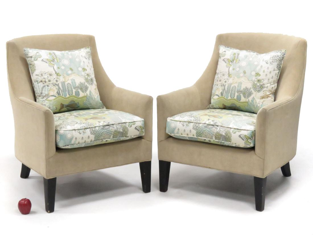 PAIR MITCHELL GOLD & BOB WILLIAMS DESIGNER ARMCHAIRS (1 of 6)