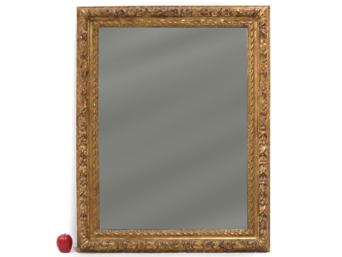 CONTINENTAL CARVED AND GILT FRAMED MIRROR, 19TH (1 of 2)