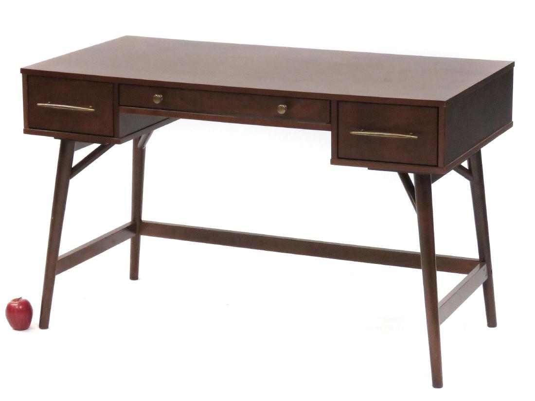 MID-CENTURY MODERN DESIGN WALNUT DESK. HEIGHT 29"; TOP (1 of 3)