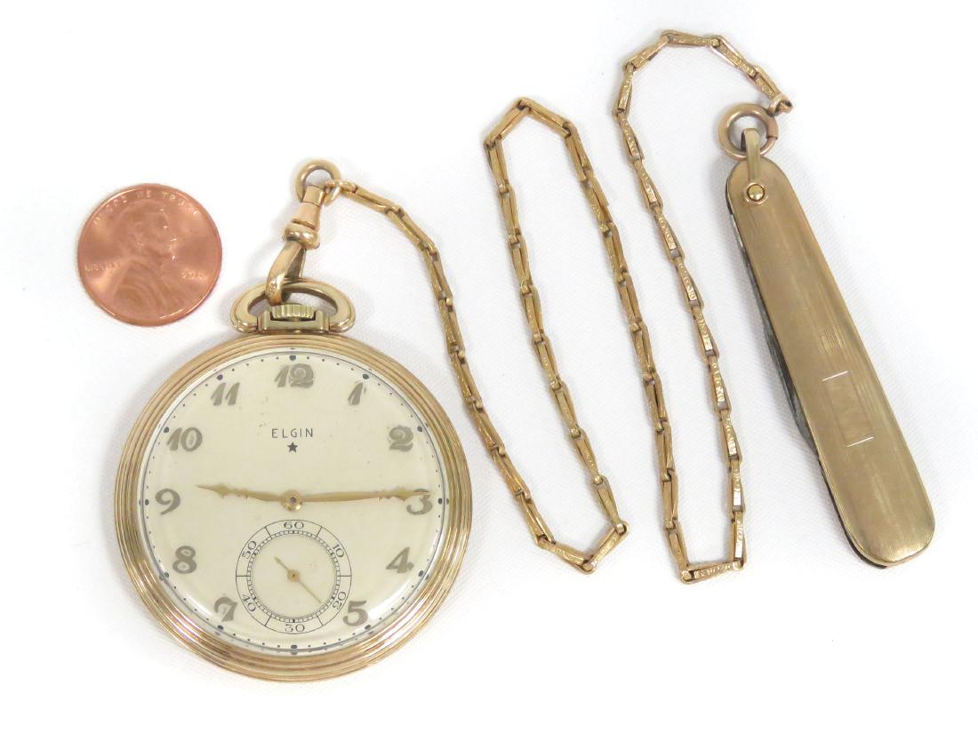 VINTAGE ELGIN GOLD FILLED 19-JEWEL OPEN FACE POCKET (1 of 5)