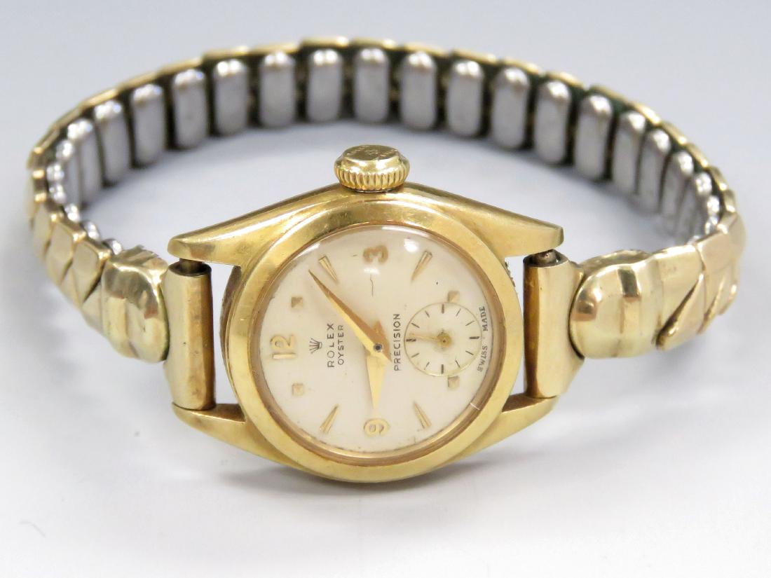 LADY'S 14K GOLD ROLEX OYSTER PRECISION WRISTWATCH, CASE (1 of 5)