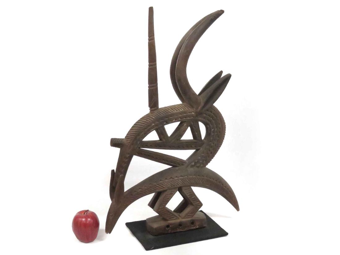 BAMBARA, MALI, CARVED ANTELOPE HEADDRESS. HEIGHT 26" (1 of 3)