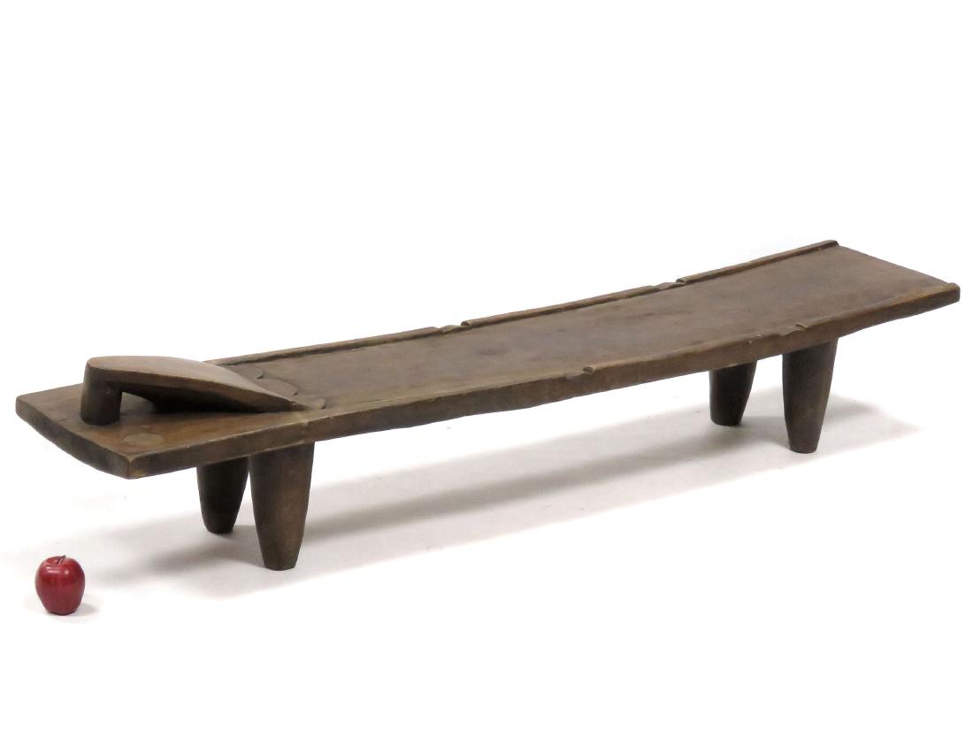 AFRICAN CARVED HARDWOOD LOW BED. HEIGHT 11"; TOP 13 1/4: AFRICAN CARVED HARDWOOD LOW BED. HEIGHT 11"; TOP 13 1/4 X 76"