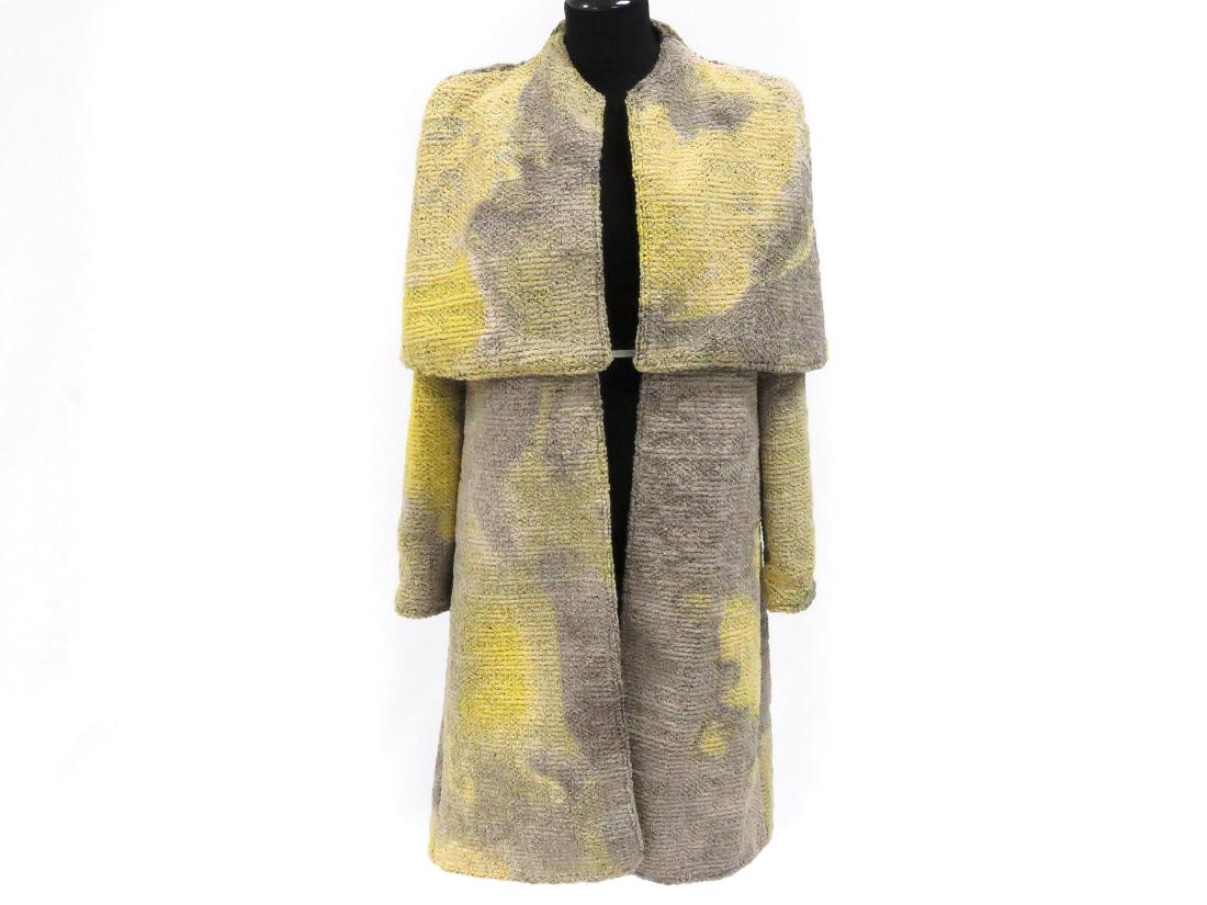DESIGNER CARPET FABRIC COAT WITH SHORT SHOULDER CAPE. (1 of 2)