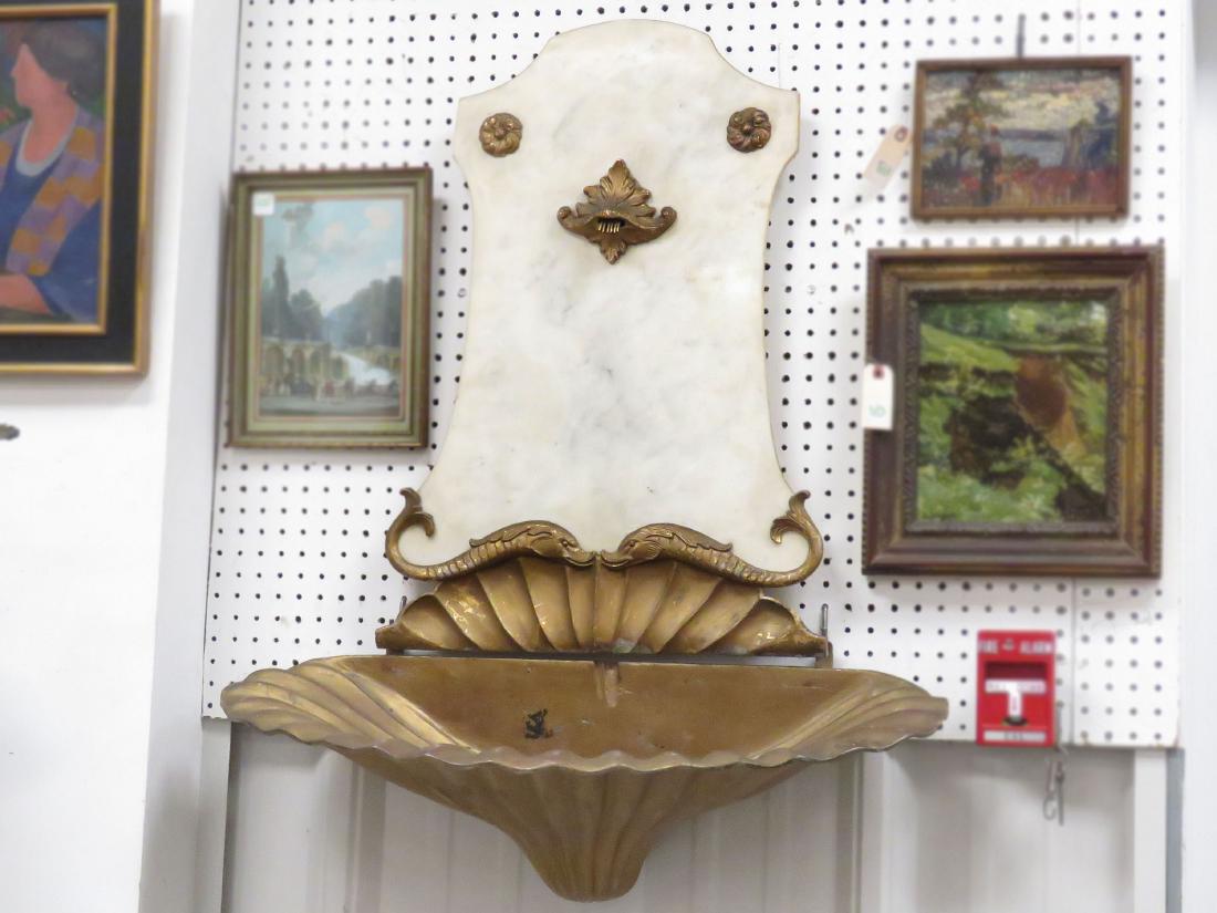 CONTINENTAL STYLE MARBLE AND GILT METAL LAVA BOW (1 of 4)