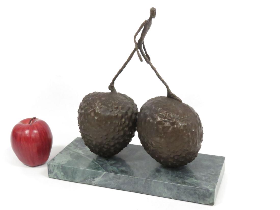 SIGNED GIACOMETTI, BRONZE, WALKING MAN ON STRAWBERRIES, (1 of 3)