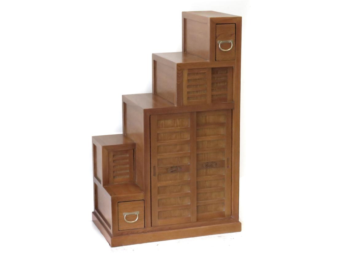 JAPANESE MOUNTAIN ASH STEPPED TANSU. HEIGHT 48"; WIDTH (1 of 5)