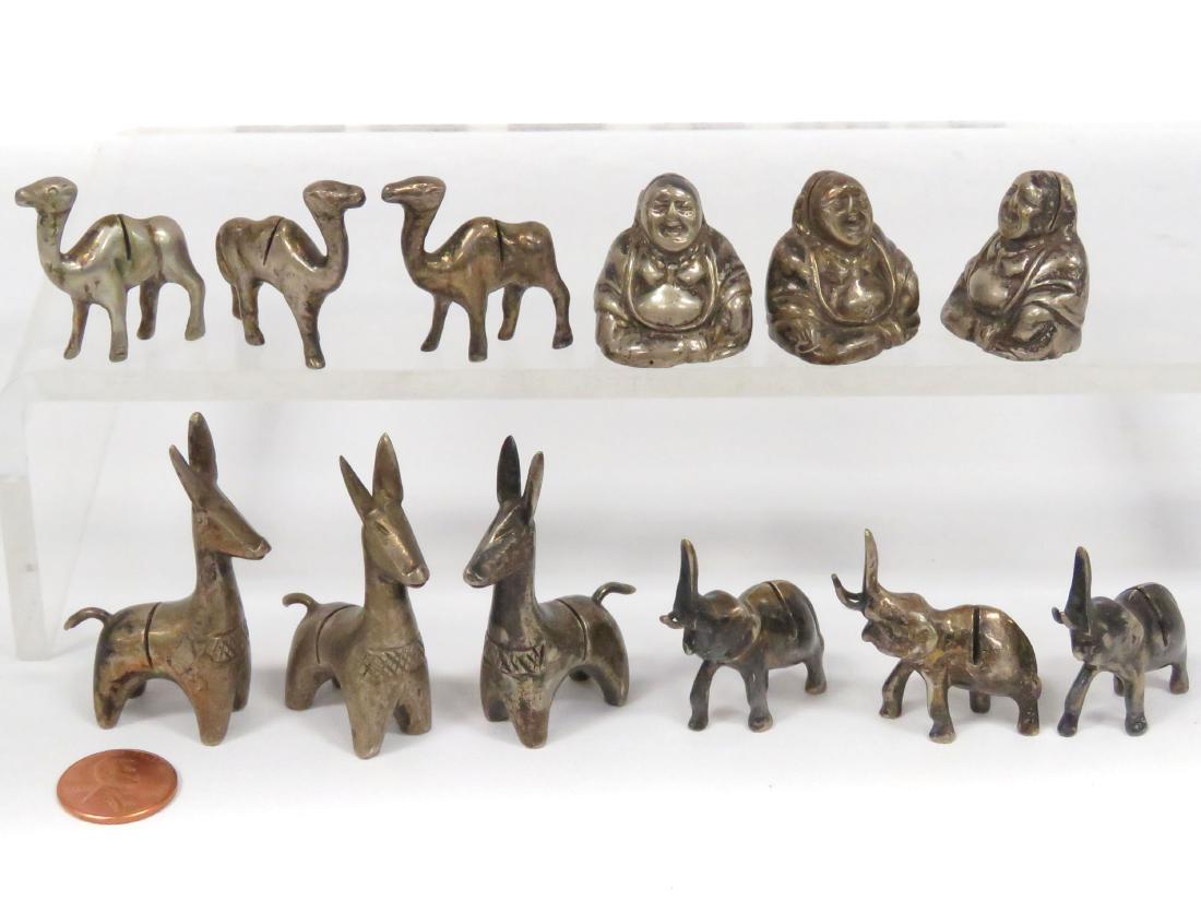 LOT (9) CHINESE SILVER-OVER-BRASS (BRONZE) PLACE CARD (1 of 3)