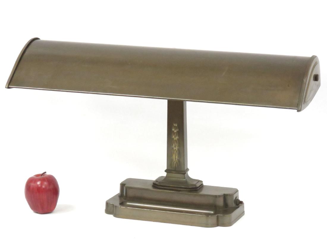 ART DECO LACQUERED METAL LIBRARY READING LAMP. HEIGHT (1 of 4)