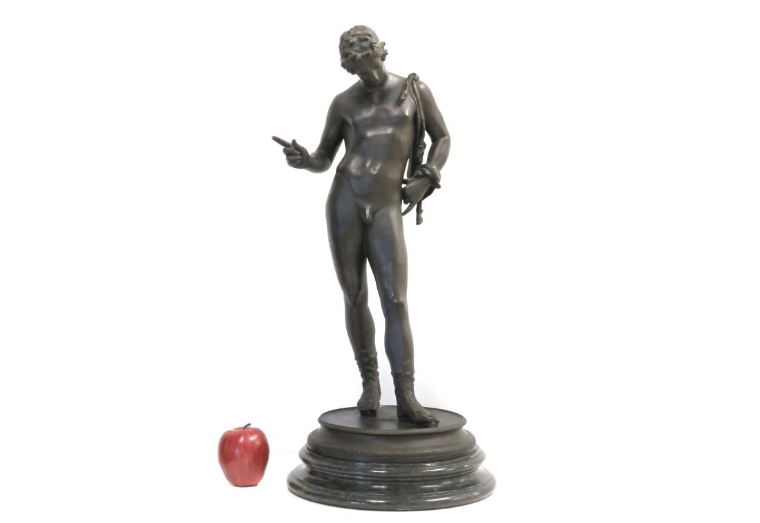 GRAND TOUR CLASSICAL BRONZE FIGURE OF NARCISSUS, AFTER (1 of 3)