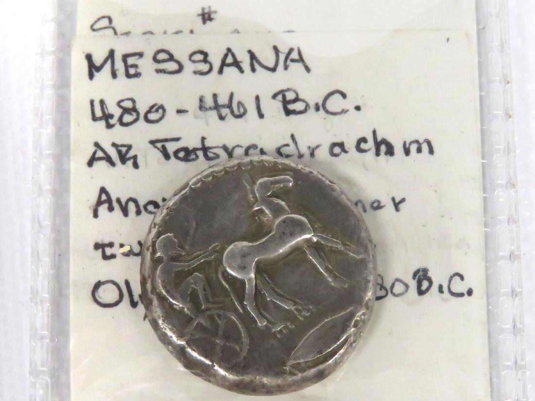 MESSANA, ANAXILAS AR TETRADRACHM SILVER COIN (BC: MESSANA, ANAXILAS AR TETRADRACHM SILVER COIN (BC 480-461). 24MM