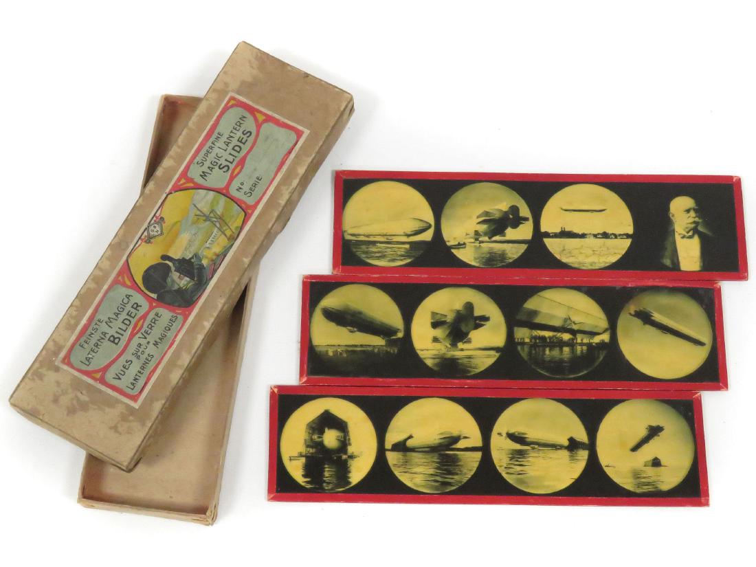 SET (3) MAGIC LANTERN SLIDES INCLUDING ZEPPELINS WITH (1 of 1)