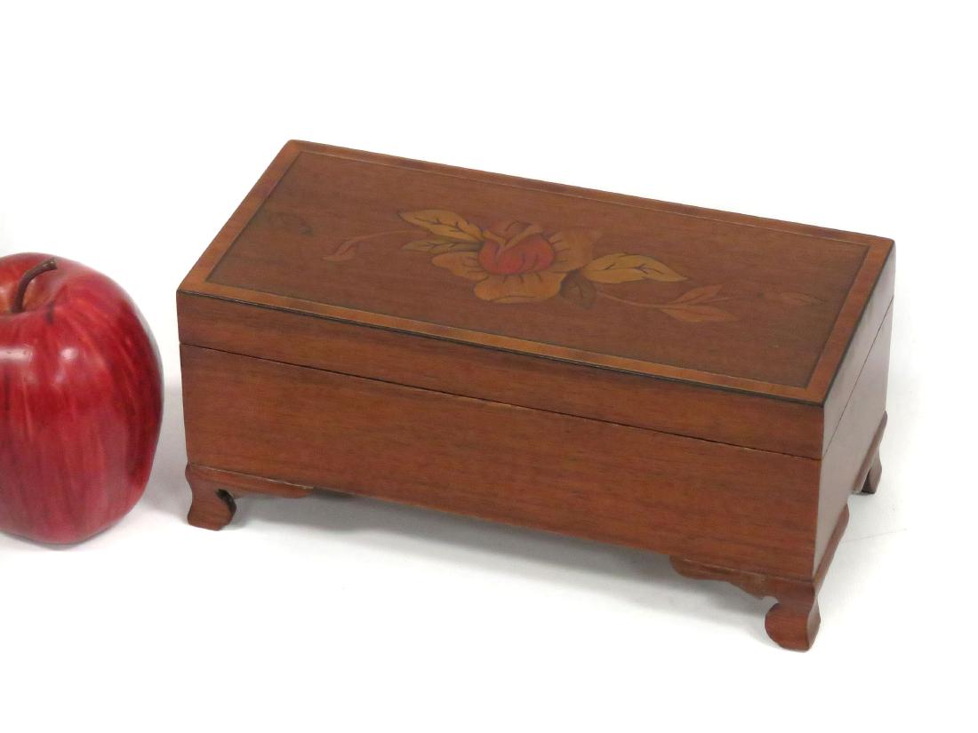 FINE INLAID WALNUT MUSIC BOX, SIGNED PLAVKA. HEIGHT 3 (1 of 5)