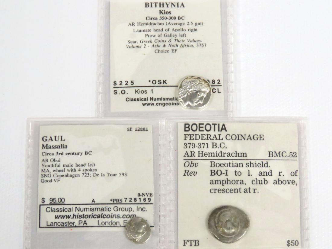LOT (3) ANCIENT GREEK SILVER COINS INCLUDING BITHYNIA (1 of 1)