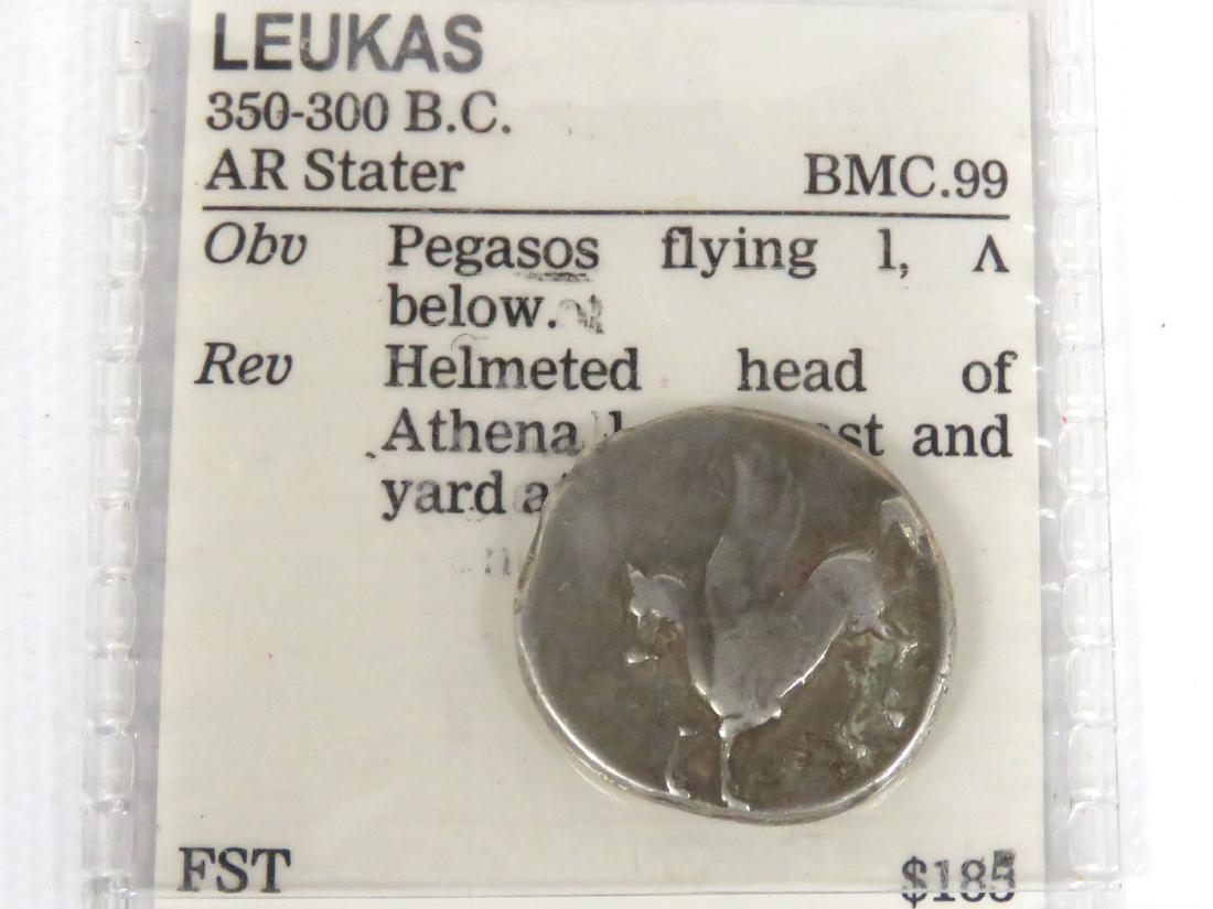 LEUKAS, AR STATER (PEGASOS/ATHENA) SILVER COIN (BC: LEUKAS, AR STATER (PEGASOS/ATHENA) SILVER COIN (BC 350-500). 22MM