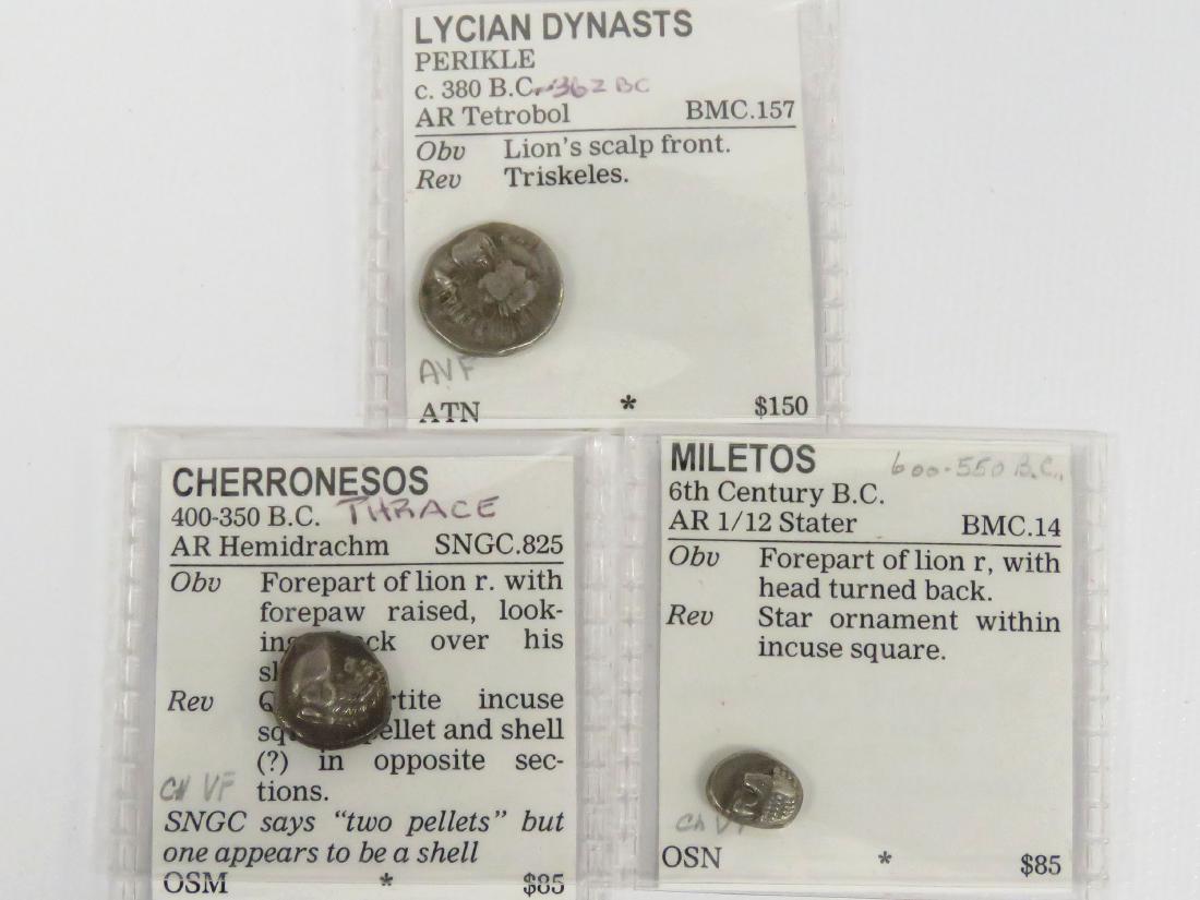 LOT (3) ANCIENT GREEK SILVER COINS INCLUDING (1 of 1)