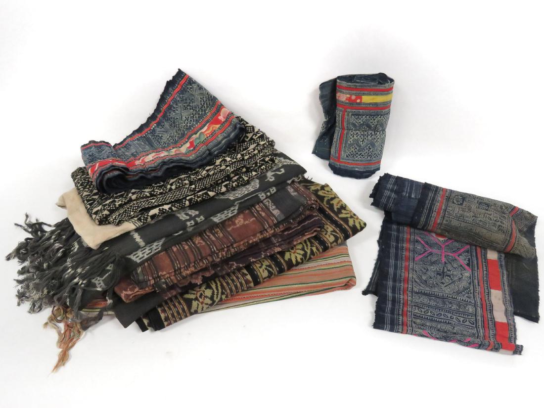 LOT (9) ASSORTED THAI IKAT AND WOVEN FABRICS (1 of 2)